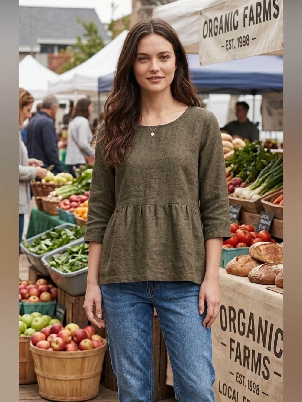 J Jill Petite Medium Pure Jill Linen Blend Top